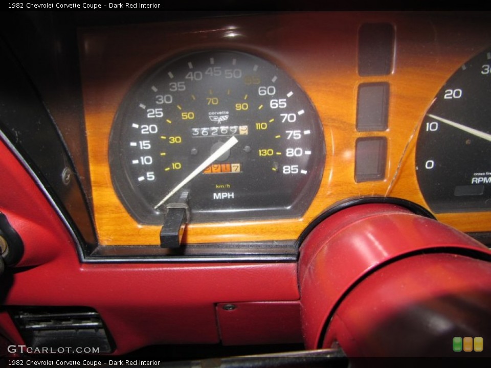 Dark Red Interior Gauges for the 1982 Chevrolet Corvette Coupe #53399171