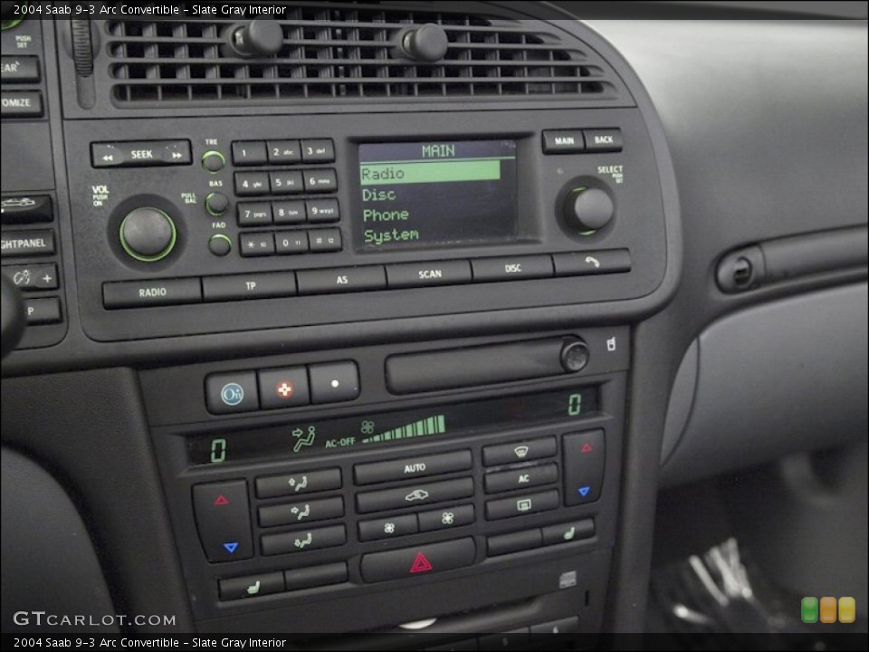 Slate Gray Interior Controls for the 2004 Saab 9-3 Arc Convertible #53402333