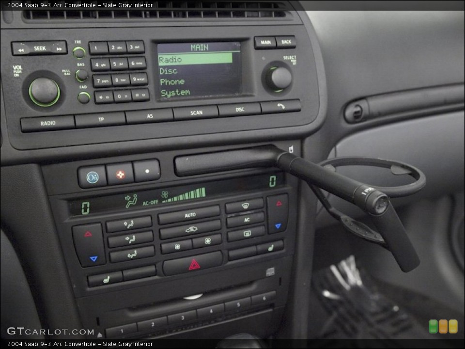Slate Gray Interior Controls for the 2004 Saab 9-3 Arc Convertible #53402354
