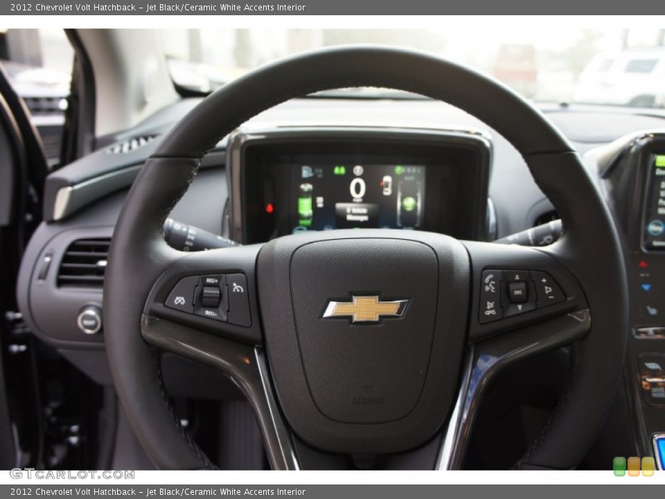 Jet Black/Ceramic White Accents Interior Steering Wheel for the 2012 Chevrolet Volt Hatchback #53406302