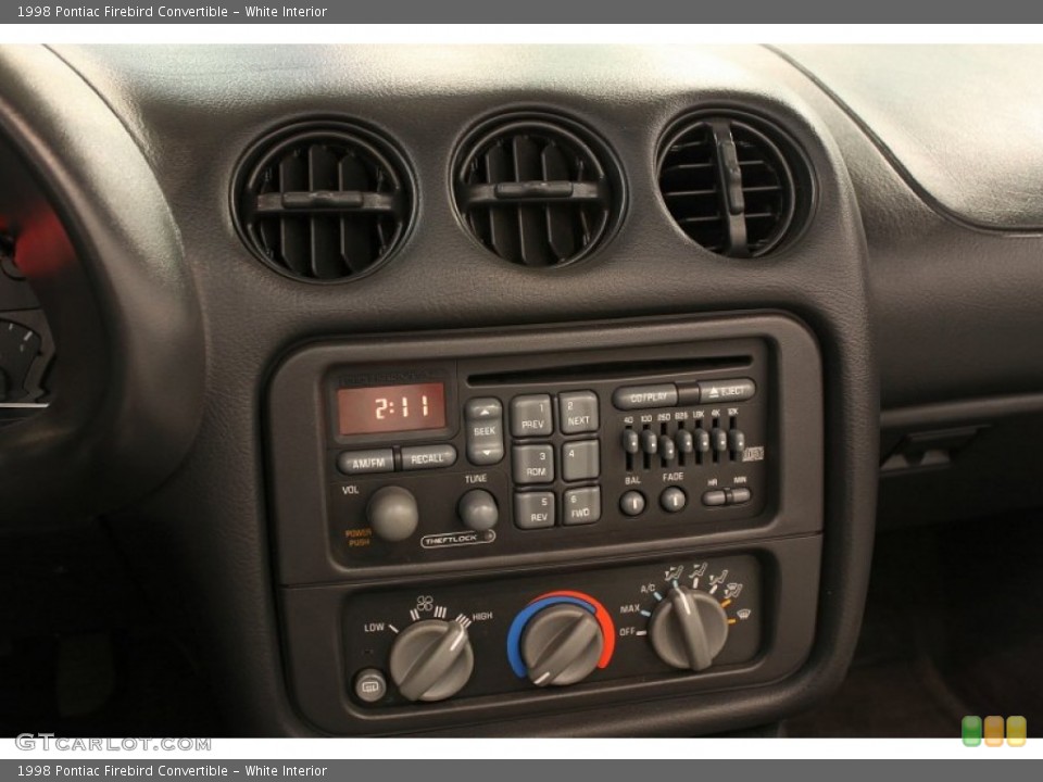 White Interior Controls for the 1998 Pontiac Firebird Convertible #53407226