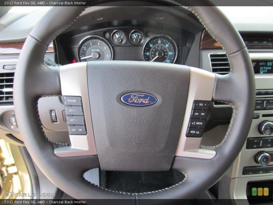 Charcoal Black Interior Steering Wheel for the 2012 Ford Flex SEL AWD #53417800