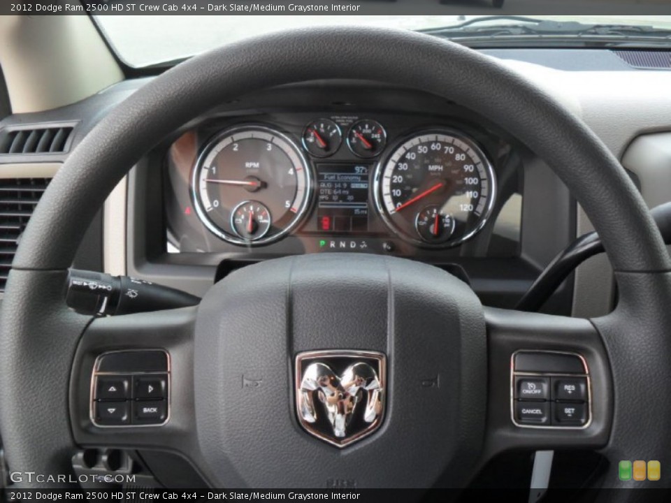 Dark Slate/Medium Graystone Interior Steering Wheel for the 2012 Dodge Ram 2500 HD ST Crew Cab 4x4 #53427597