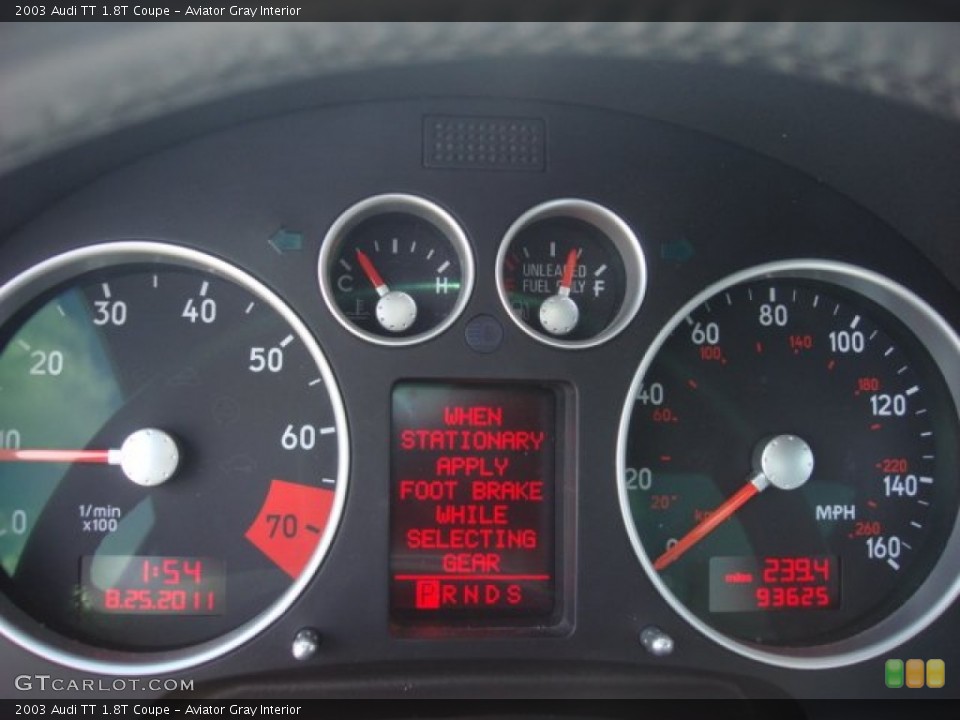 Aviator Gray Interior Gauges for the 2003 Audi TT 1.8T Coupe #53444603