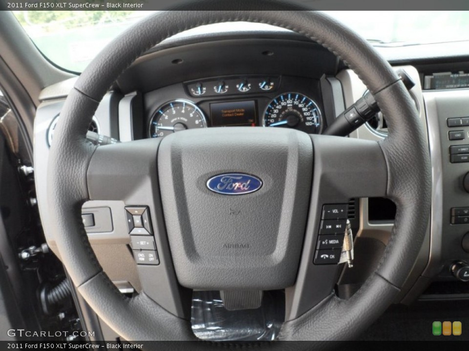 Black Interior Steering Wheel for the 2011 Ford F150 XLT SuperCrew #53450480