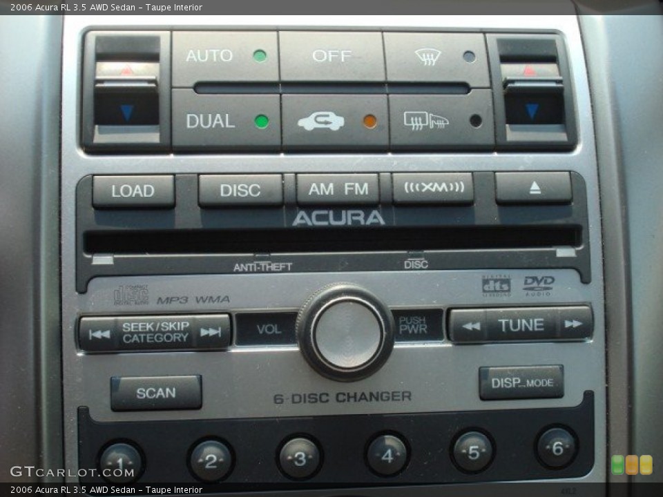 Taupe Interior Controls for the 2006 Acura RL 3.5 AWD Sedan #53452406