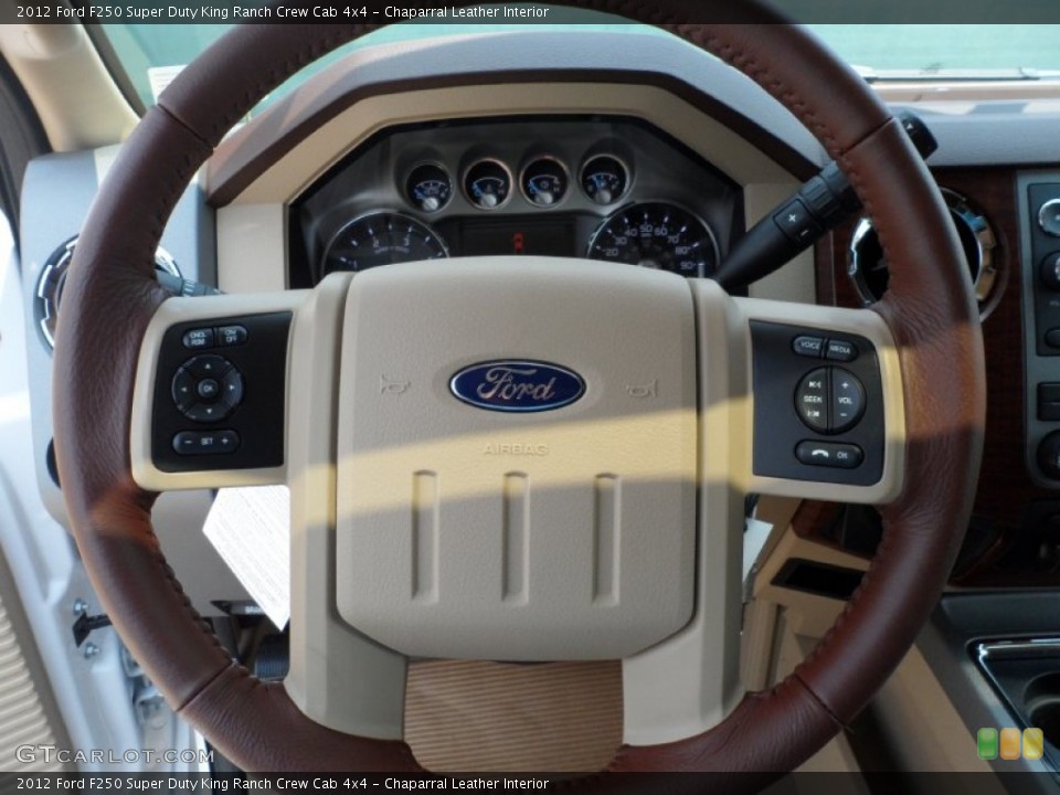 Chaparral Leather Interior Steering Wheel for the 2012 Ford F250 Super Duty King Ranch Crew Cab 4x4 #53456827