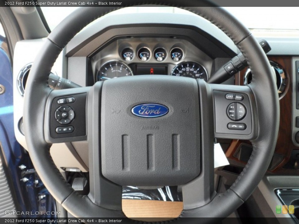 Black Interior Steering Wheel for the 2012 Ford F250 Super Duty Lariat Crew Cab 4x4 #53457449