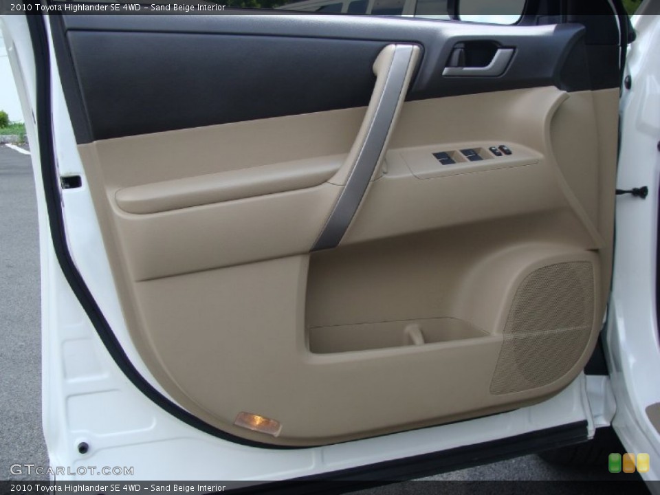 Sand Beige Interior Door Panel for the 2010 Toyota Highlander SE 4WD #53457489