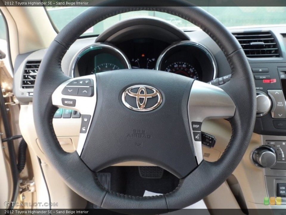 Sand Beige Interior Steering Wheel for the 2012 Toyota Highlander SE #53459727
