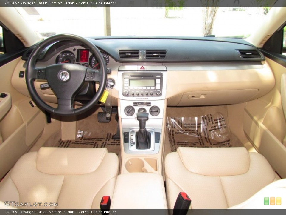 Cornsilk Beige Interior Dashboard for the 2009 Volkswagen Passat Komfort Sedan #53461211