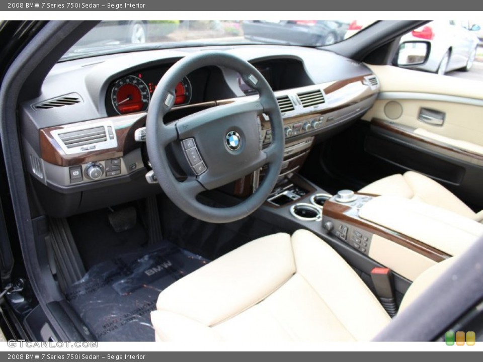 Beige Interior Prime Interior for the 2008 BMW 7 Series 750i Sedan #53466901