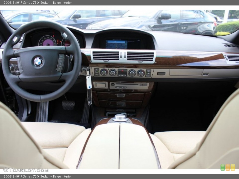 Beige Interior Dashboard for the 2008 BMW 7 Series 750i Sedan #53466943