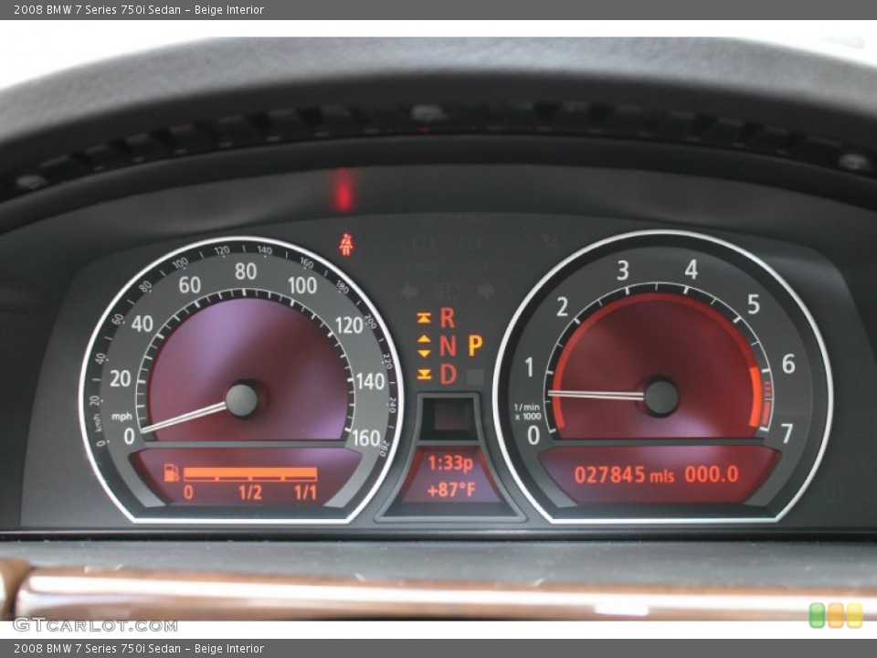 Beige Interior Gauges for the 2008 BMW 7 Series 750i Sedan #53467003