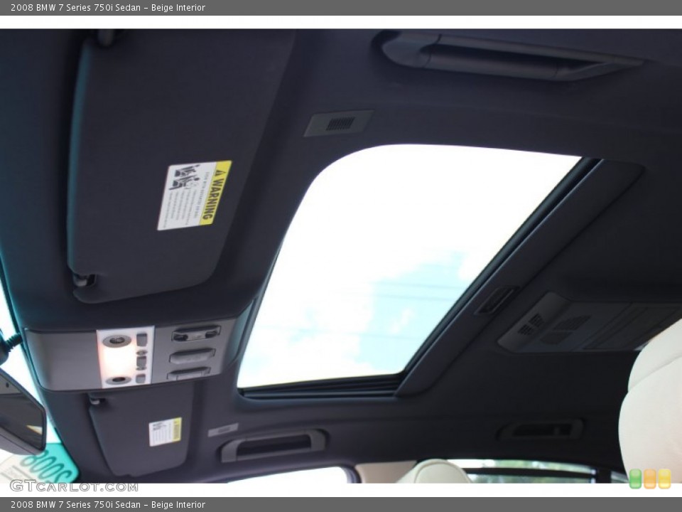 Beige Interior Sunroof for the 2008 BMW 7 Series 750i Sedan #53467044