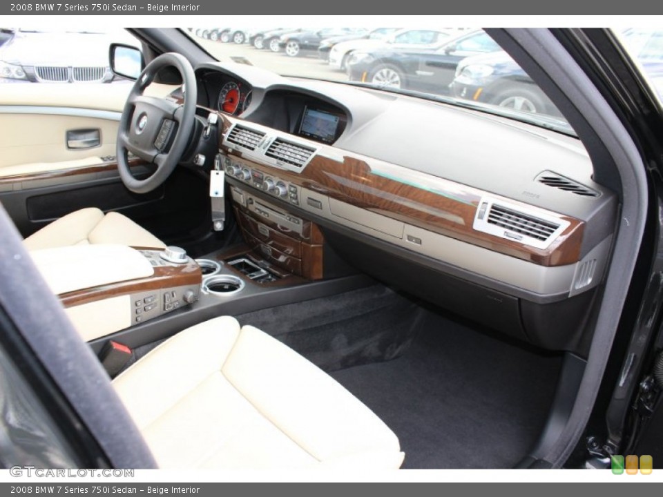 Beige Interior Dashboard for the 2008 BMW 7 Series 750i Sedan #53467144
