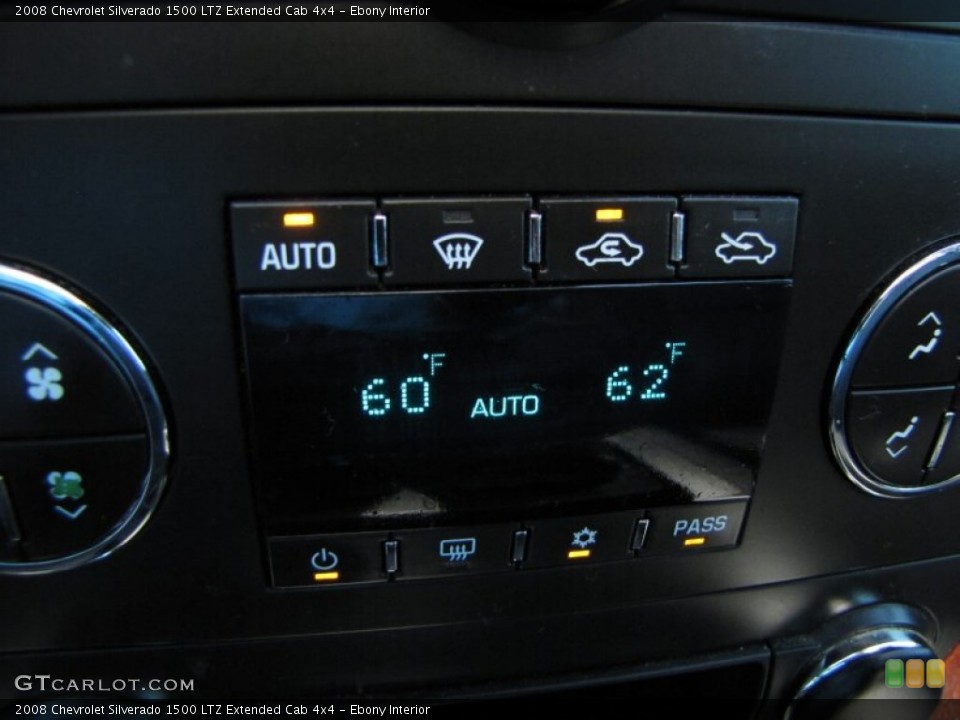 Ebony Interior Controls for the 2008 Chevrolet Silverado 1500 LTZ Extended Cab 4x4 #53468756