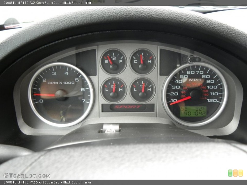 Black Sport Interior Gauges for the 2008 Ford F150 FX2 Sport SuperCab #53470861