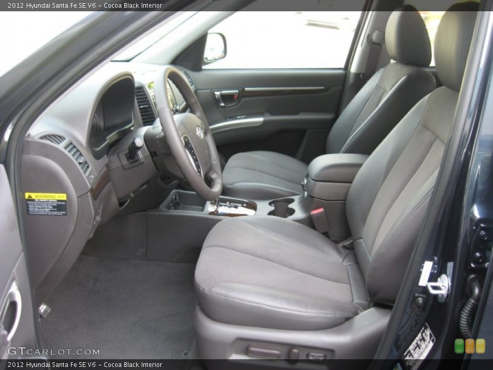Cocoa Black Interior Photo for the 2012 Hyundai Santa Fe SE V6 #53475054