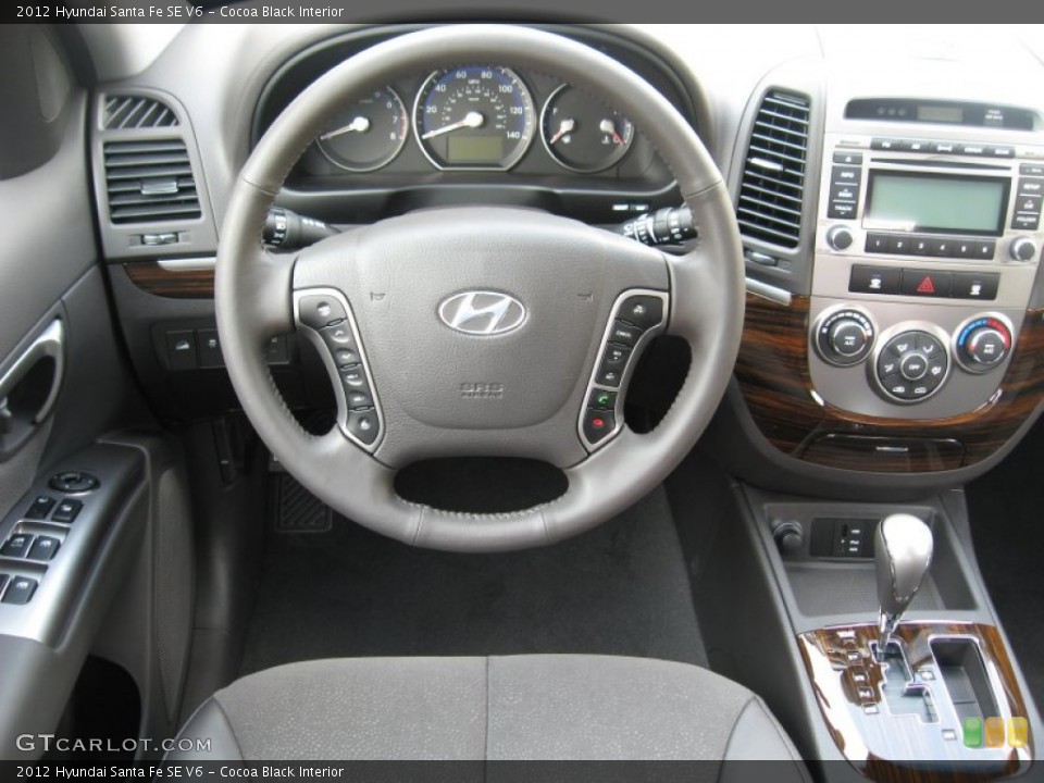Cocoa Black Interior Dashboard for the 2012 Hyundai Santa Fe SE V6 #53475181