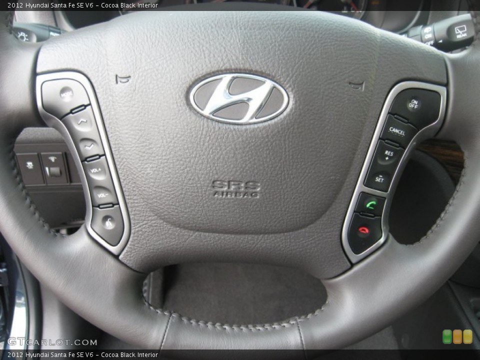 Cocoa Black Interior Steering Wheel for the 2012 Hyundai Santa Fe SE V6 #53475244
