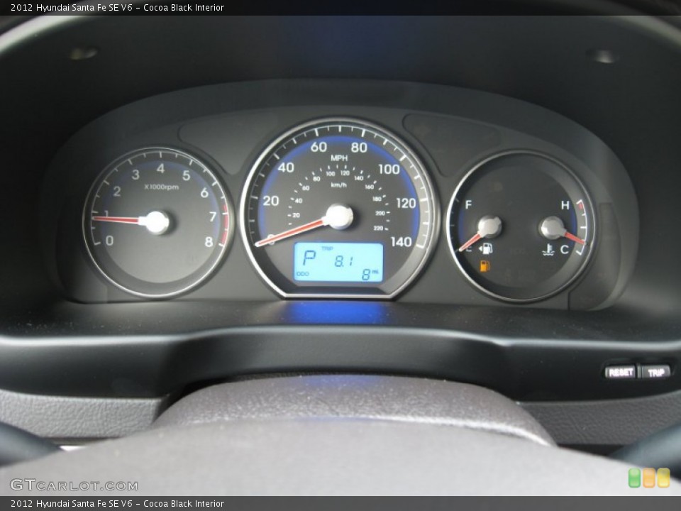 Cocoa Black Interior Gauges for the 2012 Hyundai Santa Fe SE V6 #53475259