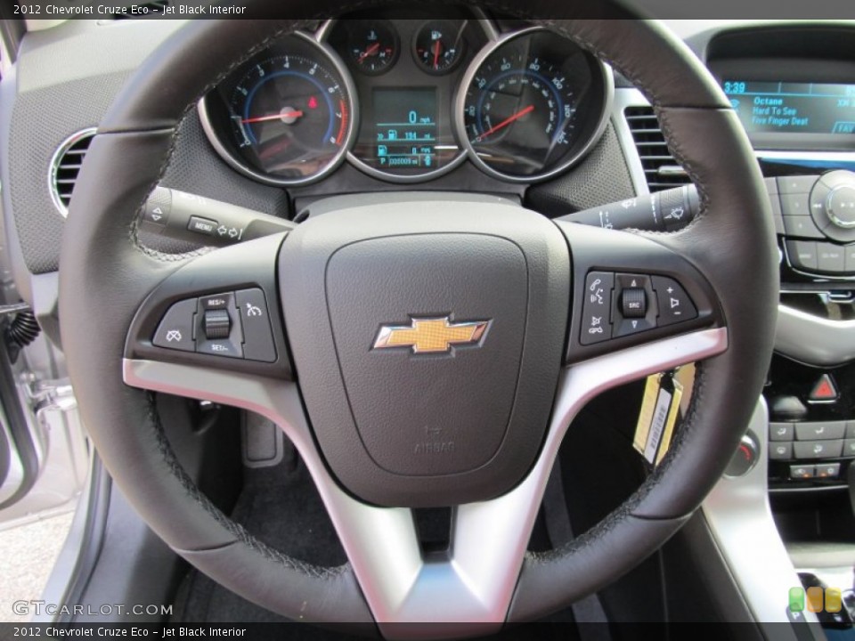 Jet Black Interior Steering Wheel for the 2012 Chevrolet Cruze Eco #53477899