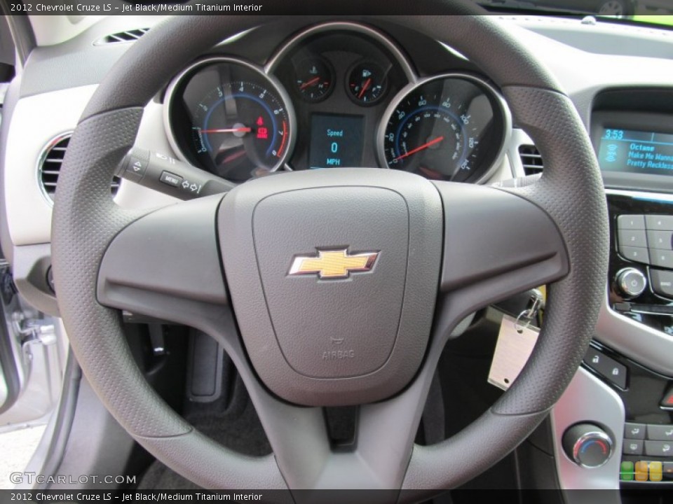 Jet Black/Medium Titanium Interior Steering Wheel for the 2012 Chevrolet Cruze LS #53478101