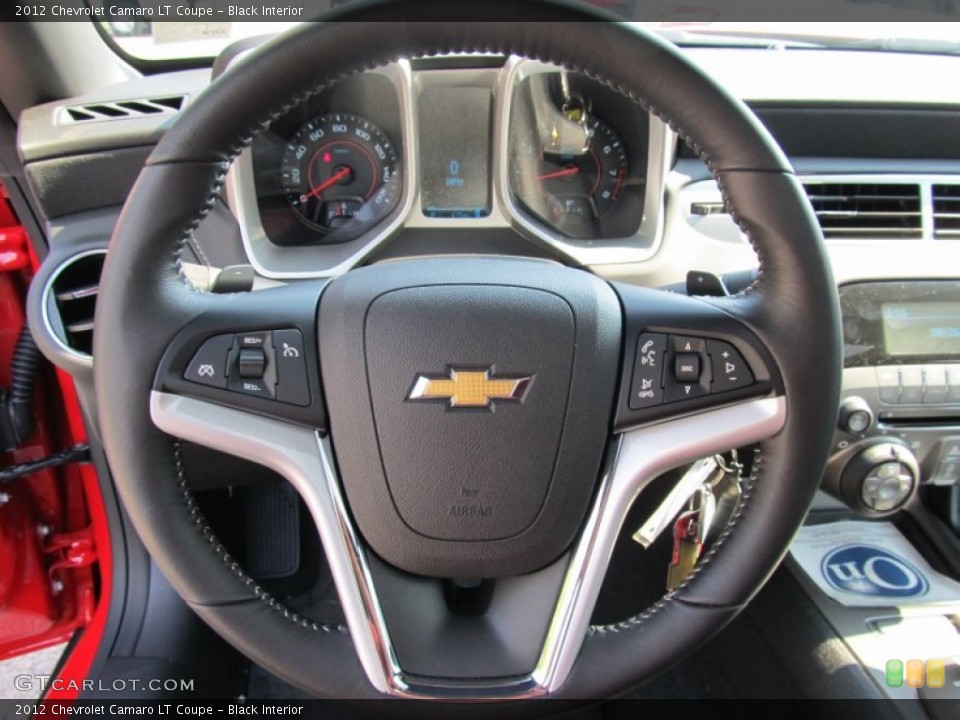 Black Interior Steering Wheel for the 2012 Chevrolet Camaro LT Coupe #53478310