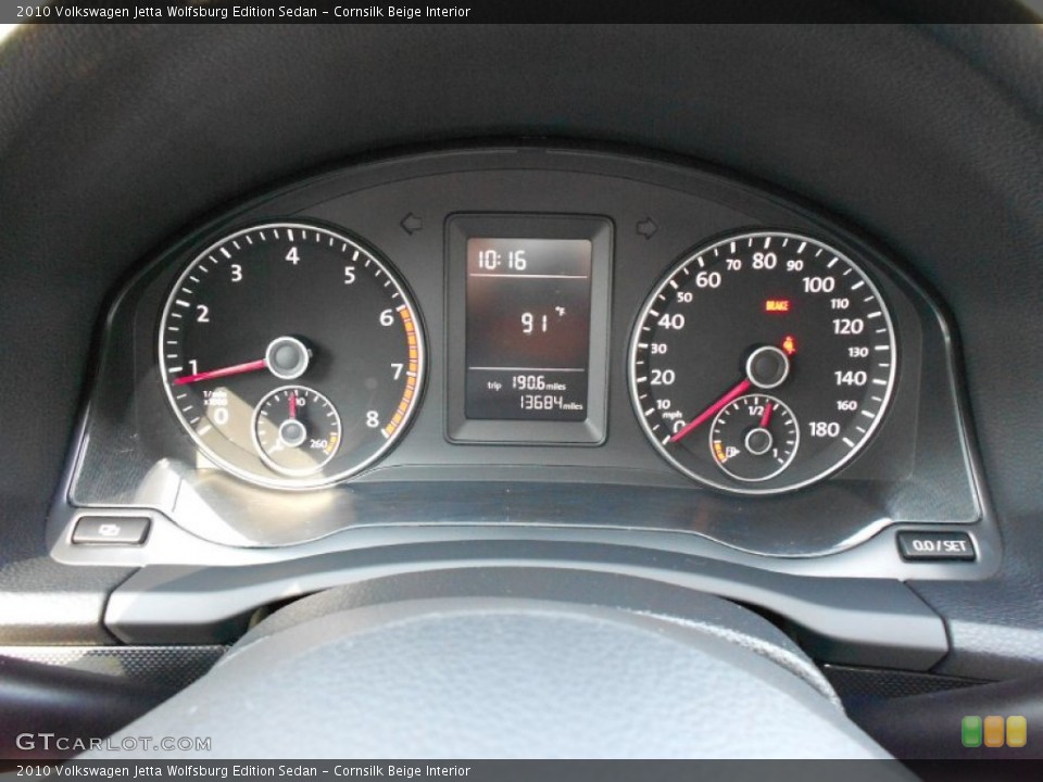 Cornsilk Beige Interior Gauges for the 2010 Volkswagen Jetta Wolfsburg Edition Sedan #53479138