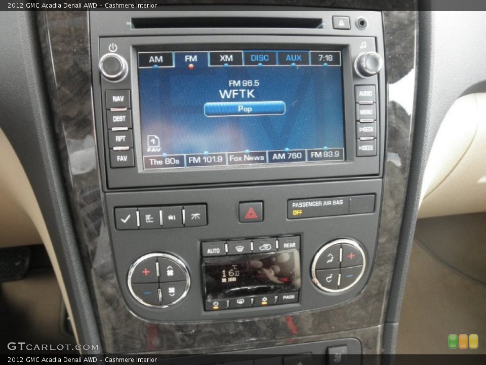 Cashmere Interior Controls for the 2012 GMC Acadia Denali AWD #53480909
