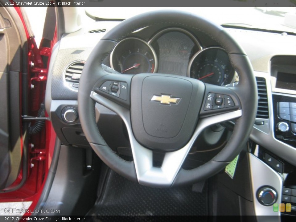 Jet Black Interior Steering Wheel for the 2012 Chevrolet Cruze Eco #53484558