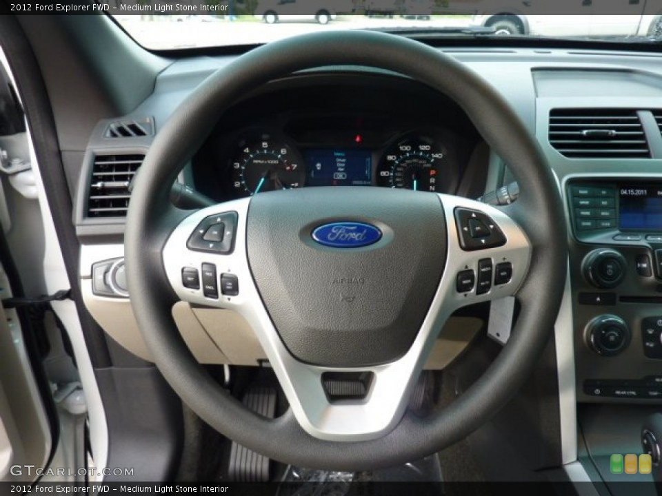 Medium Light Stone Interior Steering Wheel for the 2012 Ford Explorer FWD #53487257
