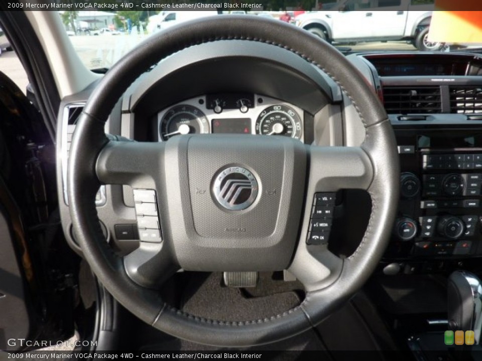Cashmere Leather/Charcoal Black Interior Steering Wheel for the 2009 Mercury Mariner VOGA Package 4WD #53490494