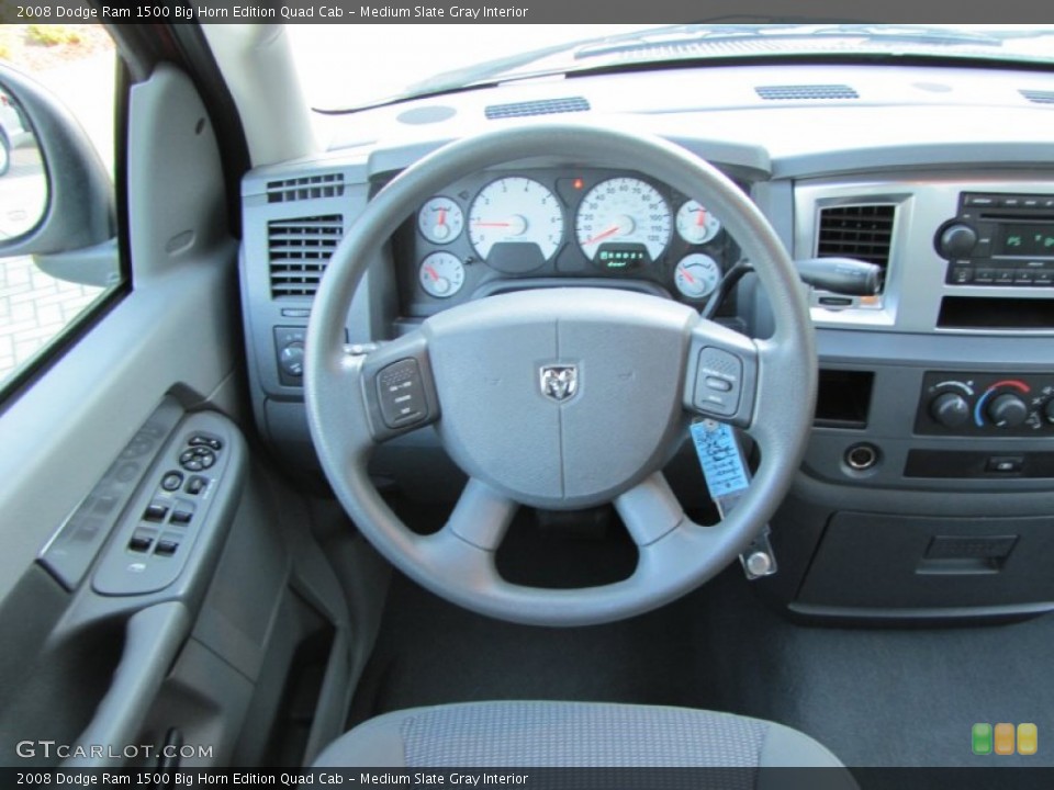 Medium Slate Gray Interior Steering Wheel for the 2008 Dodge Ram 1500 Big Horn Edition Quad Cab #53499187