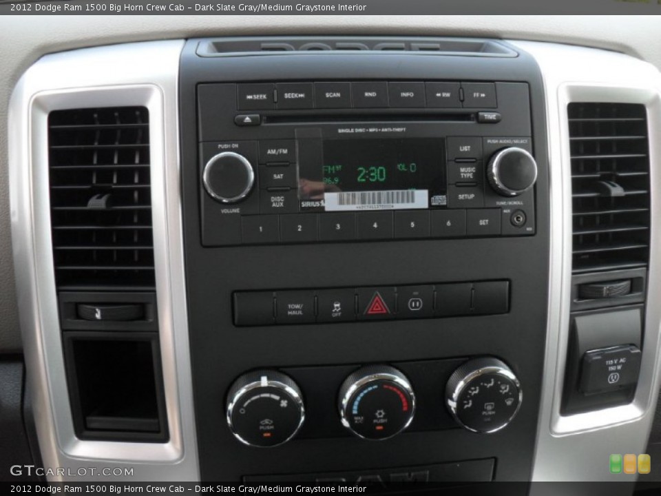 Dark Slate Gray/Medium Graystone Interior Controls for the 2012 Dodge Ram 1500 Big Horn Crew Cab #53505791