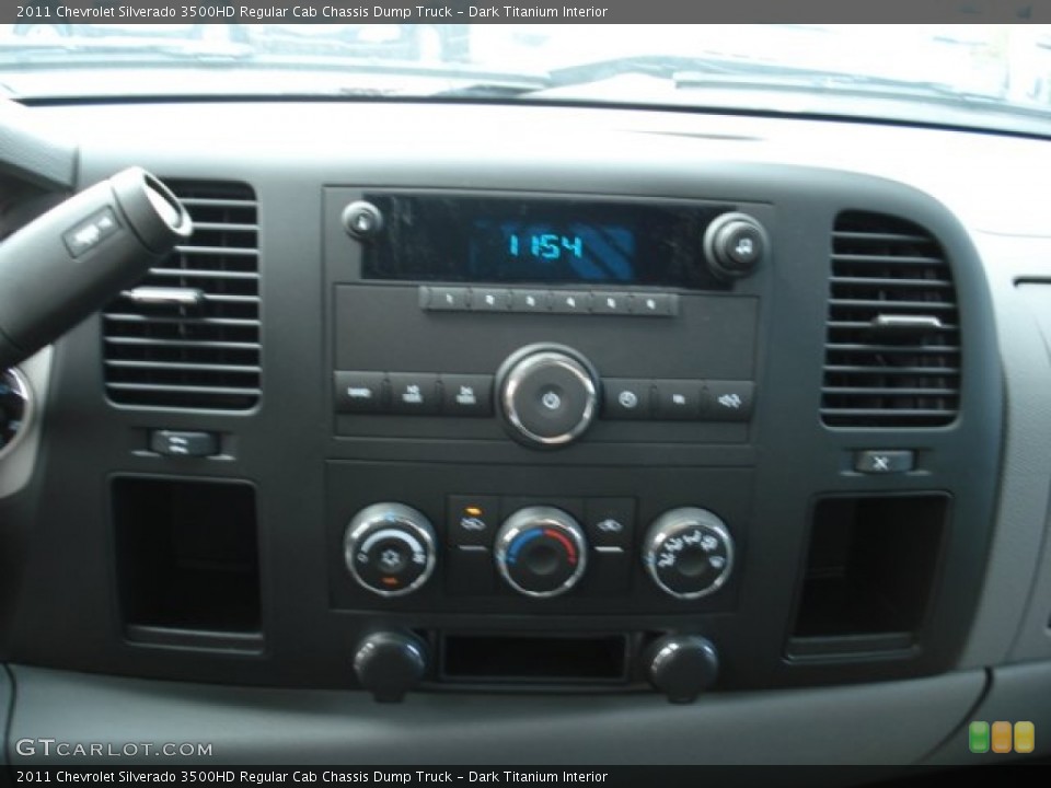 Dark Titanium Interior Controls for the 2011 Chevrolet Silverado 3500HD Regular Cab Chassis Dump Truck #53509402