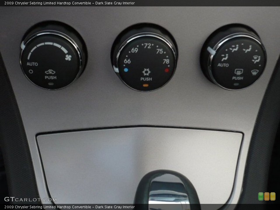 Dark Slate Gray Interior Controls for the 2009 Chrysler Sebring Limited Hardtop Convertible #53510141