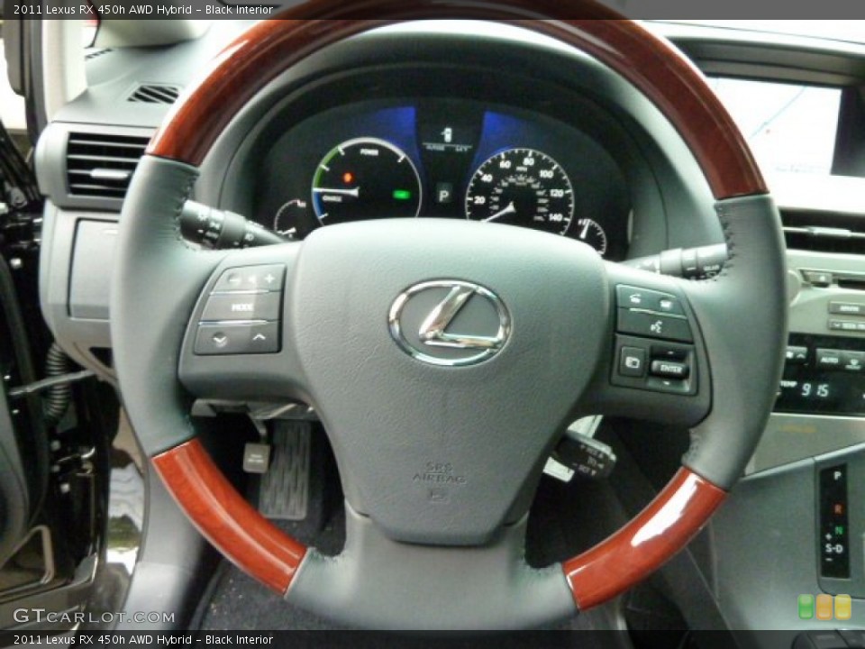 Black Interior Steering Wheel for the 2011 Lexus RX 450h AWD Hybrid #53520809