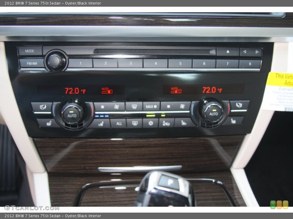 Oyster/Black Interior Controls for the 2012 BMW 7 Series 750i Sedan #53521315