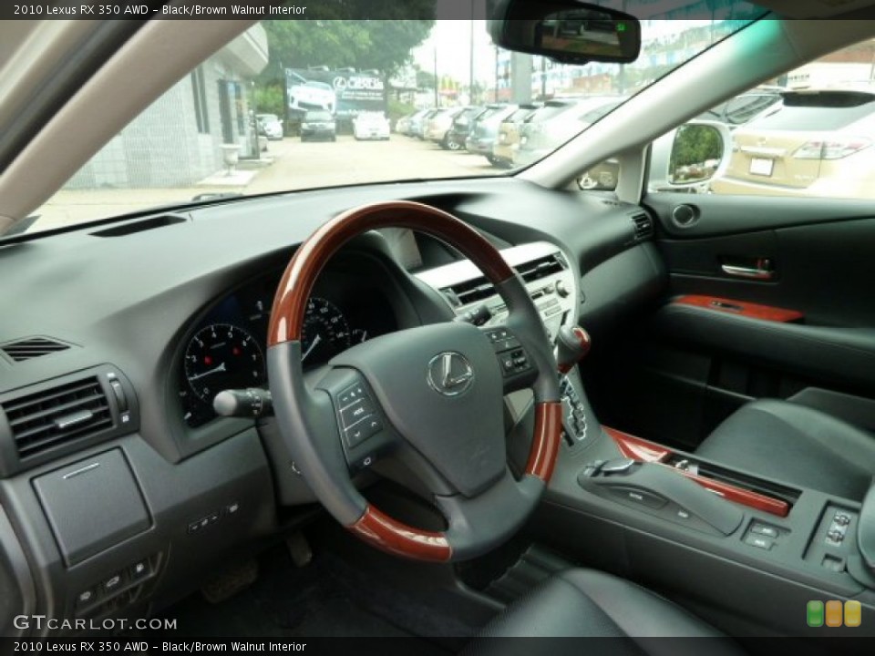 Black/Brown Walnut Interior Photo for the 2010 Lexus RX 350 AWD #53521351