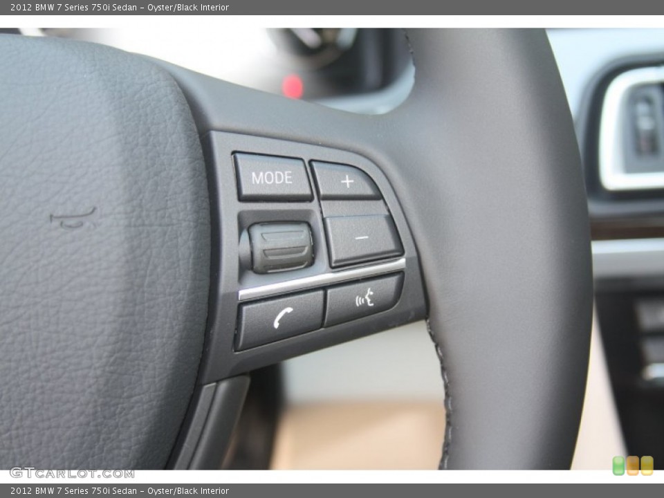 Oyster/Black Interior Controls for the 2012 BMW 7 Series 750i Sedan #53521402
