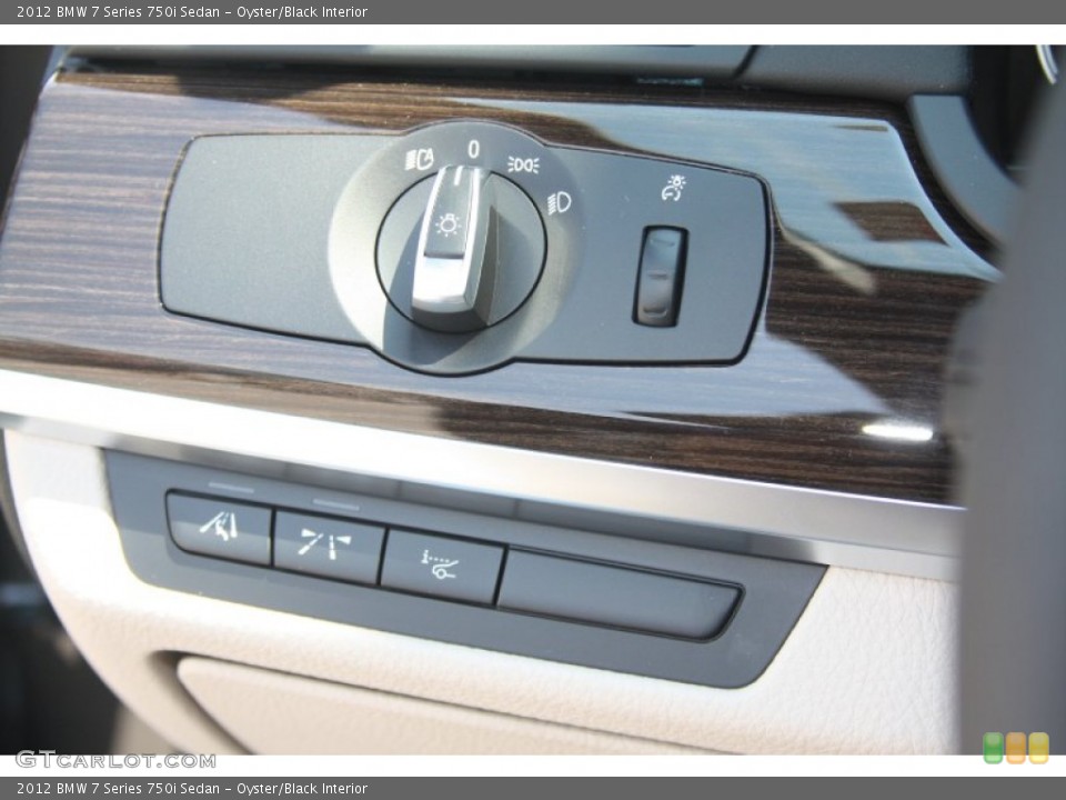 Oyster/Black Interior Controls for the 2012 BMW 7 Series 750i Sedan #53521429