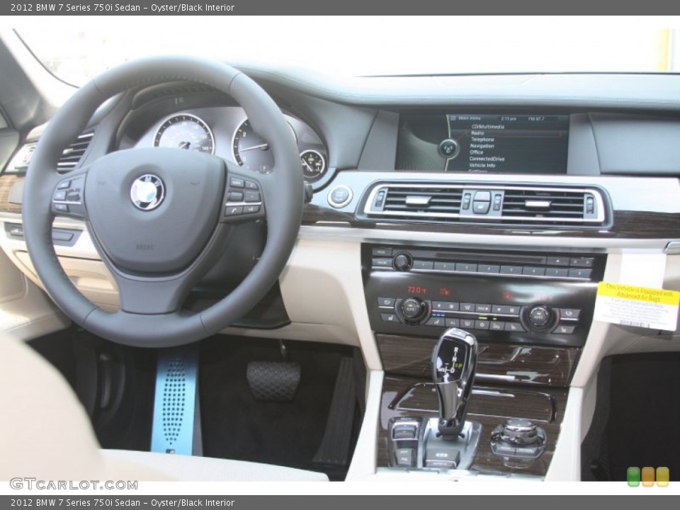 Oyster/Black Interior Dashboard for the 2012 BMW 7 Series 750i Sedan #53521471