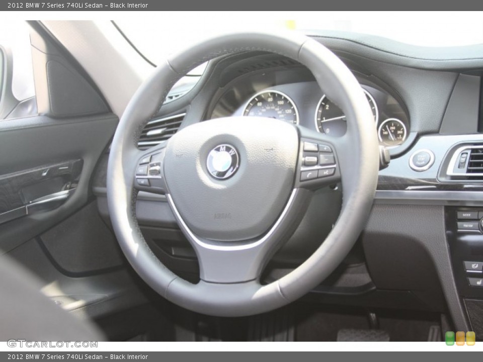 Black Interior Steering Wheel for the 2012 BMW 7 Series 740Li Sedan #53522755