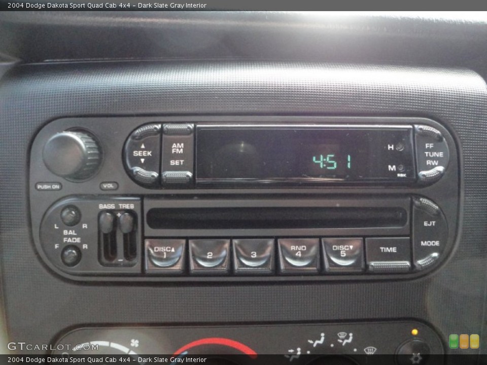 Dark Slate Gray Interior Audio System for the 2004 Dodge Dakota Sport Quad Cab 4x4 #53523080
