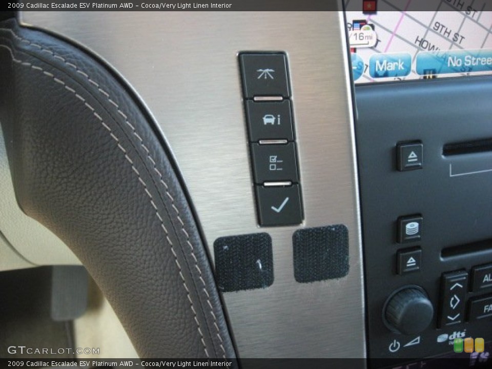 Cocoa/Very Light Linen Interior Controls for the 2009 Cadillac Escalade ESV Platinum AWD #53524970