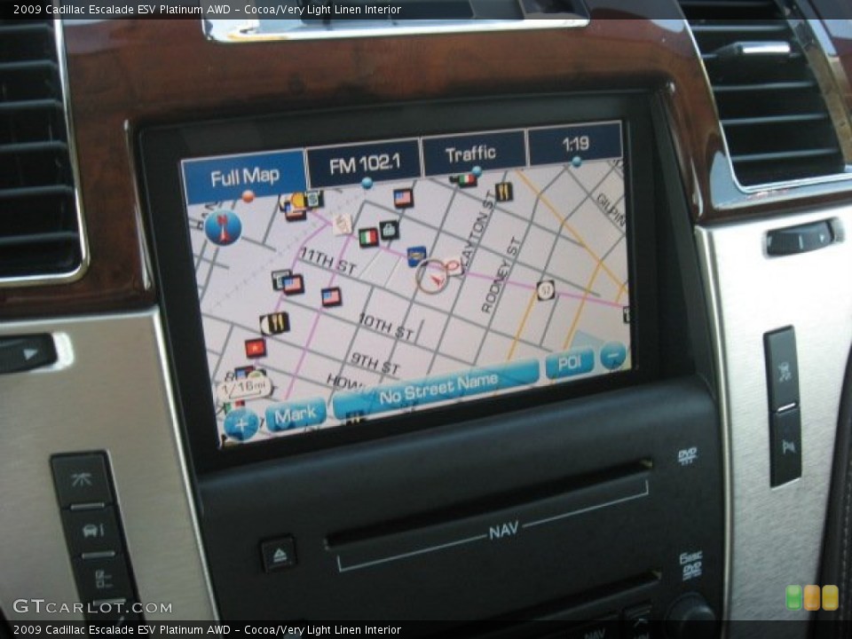Cocoa/Very Light Linen Interior Navigation for the 2009 Cadillac Escalade ESV Platinum AWD #53524979