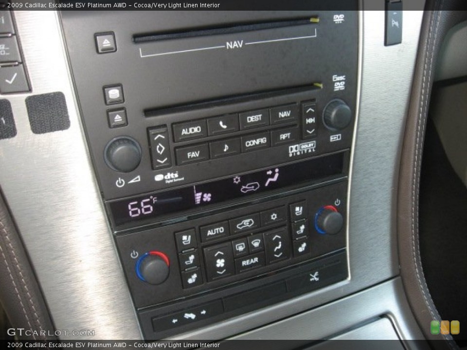 Cocoa/Very Light Linen Interior Controls for the 2009 Cadillac Escalade ESV Platinum AWD #53524995