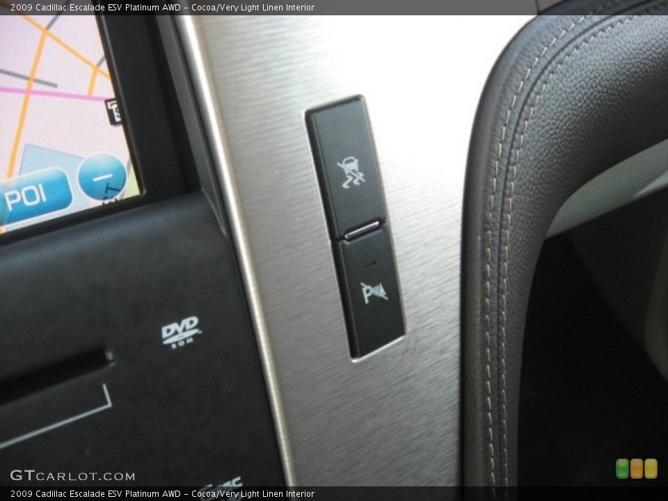 Cocoa/Very Light Linen Interior Controls for the 2009 Cadillac Escalade ESV Platinum AWD #53525012